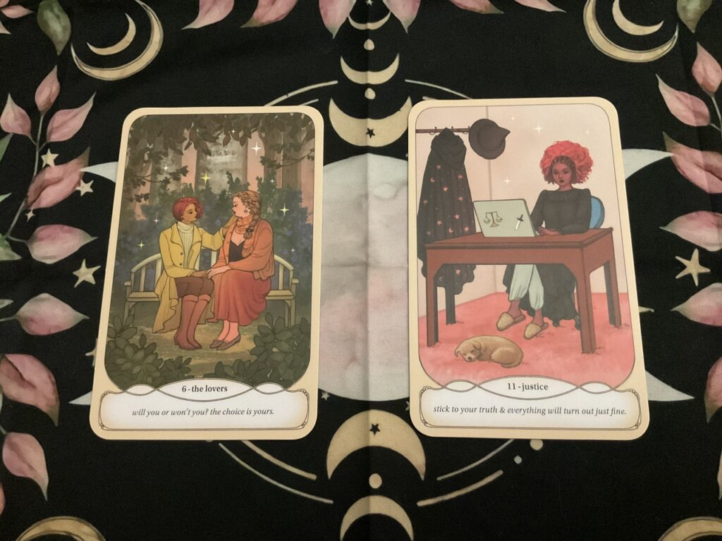 Good advice and caution tarot spread - 2 cards side by side