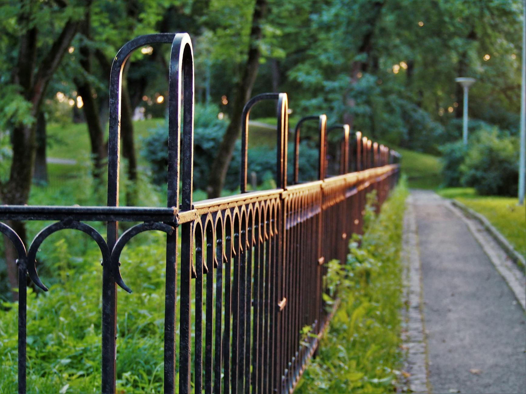 black metal fence