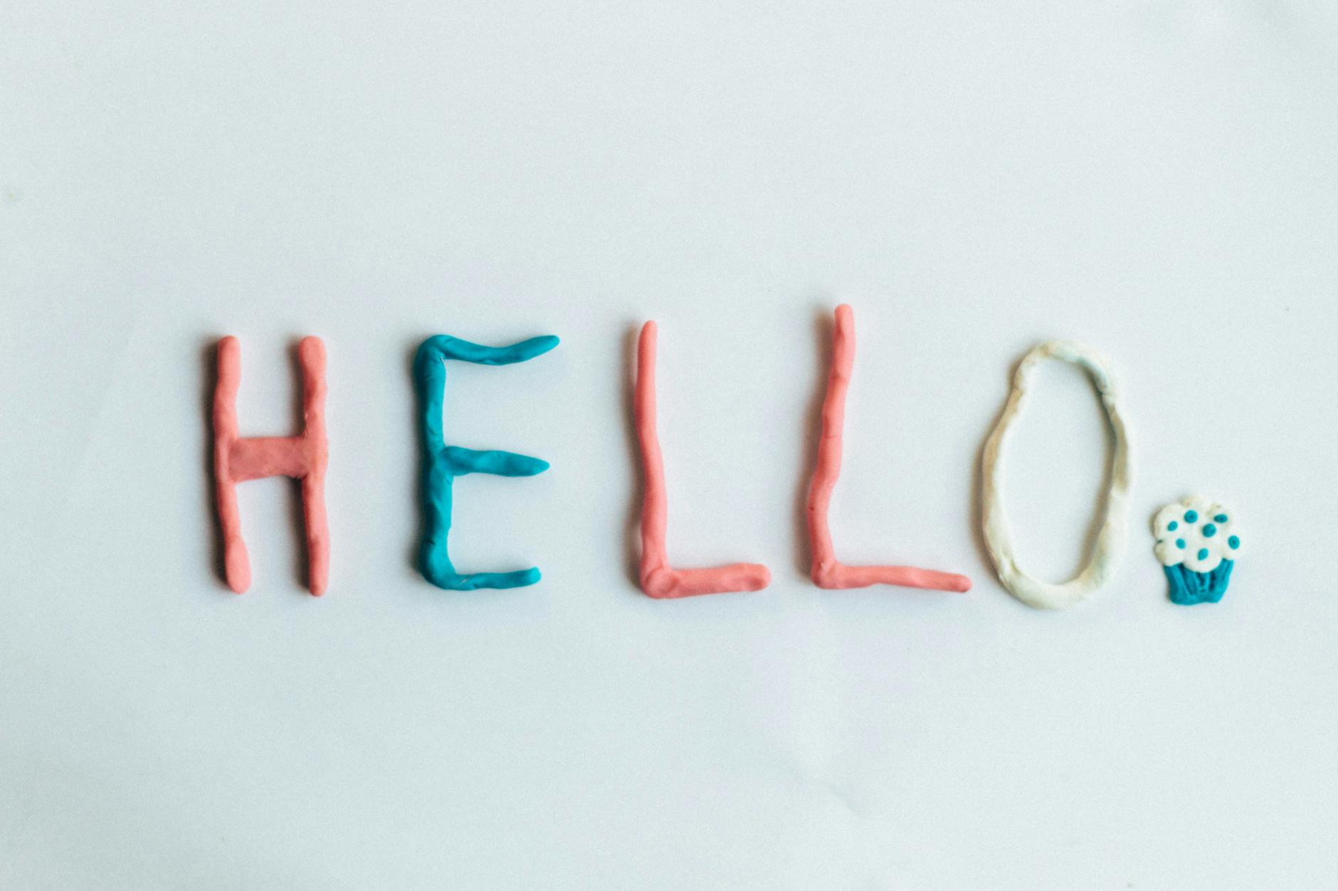 photo of orange yellow and red hello molding clay