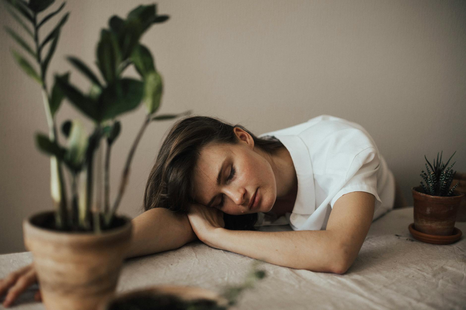 woman wearing collared top chronic fatigue or autistic burnout